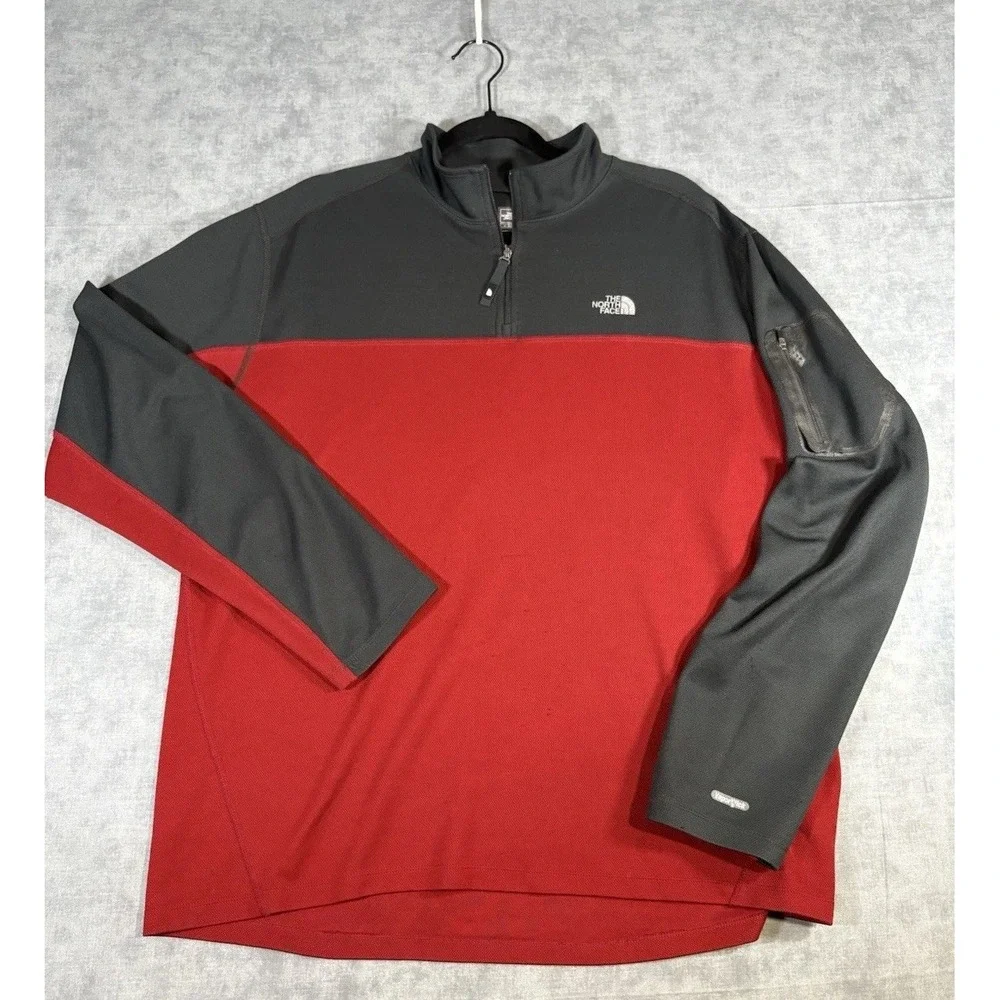 The North Face Flight Series VaporWick 1/4 Zip Pullover Mens XL Red Black